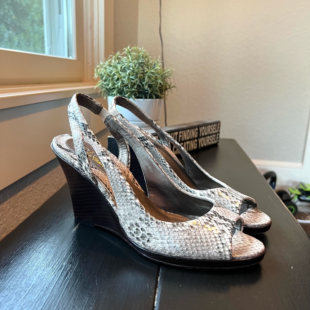 Cole Haan Python slingbacks